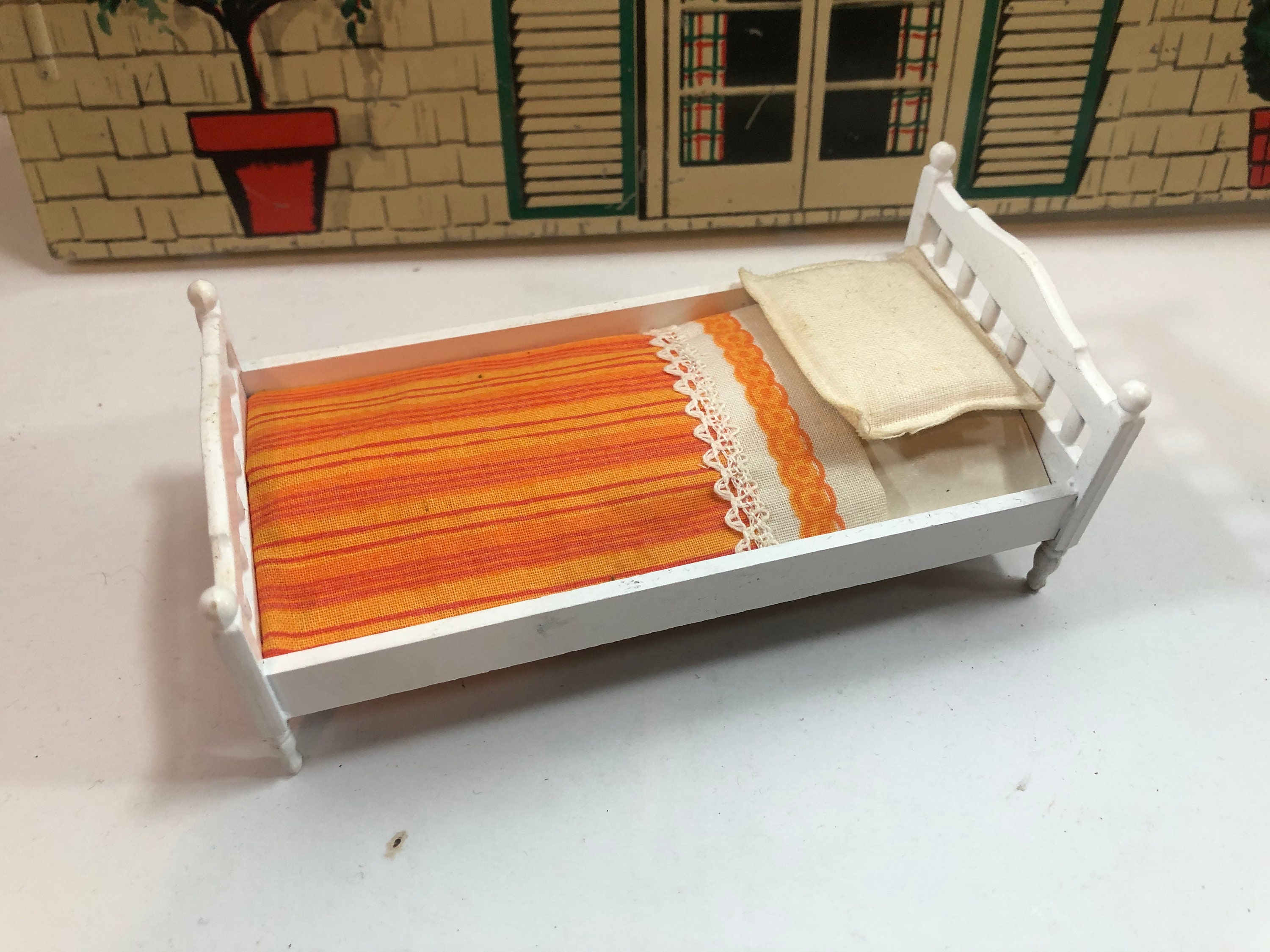 Vintage Wooden Lundby Dollhouse Bedroom Furniture 2 Twin Etsy