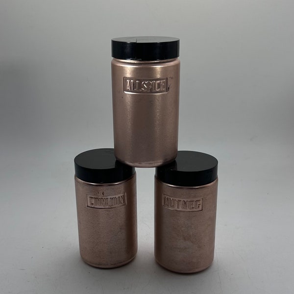 Spice Jars With Copper Lids Etsy