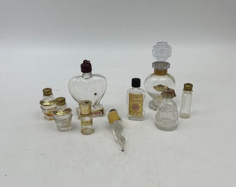 9 Small Vintage Perfume / Cologne Bottles- 1930s-1960s, Richard Hudnut, Avon, Key to My Heart, for Vanity, Bath Decor, Instant Collection