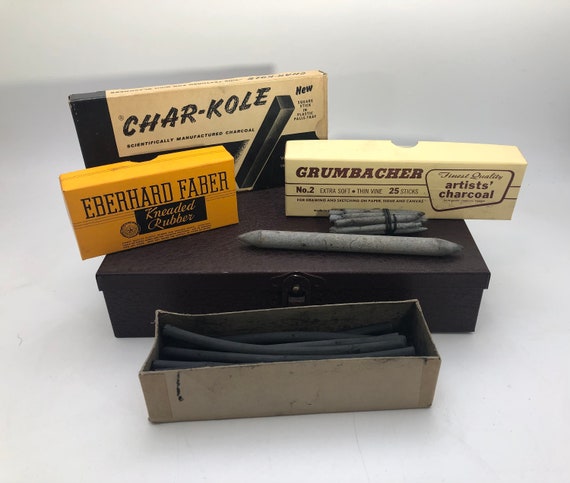 Vintage Weber Wood Artists Charcoal Thin Vine 18 Sticks