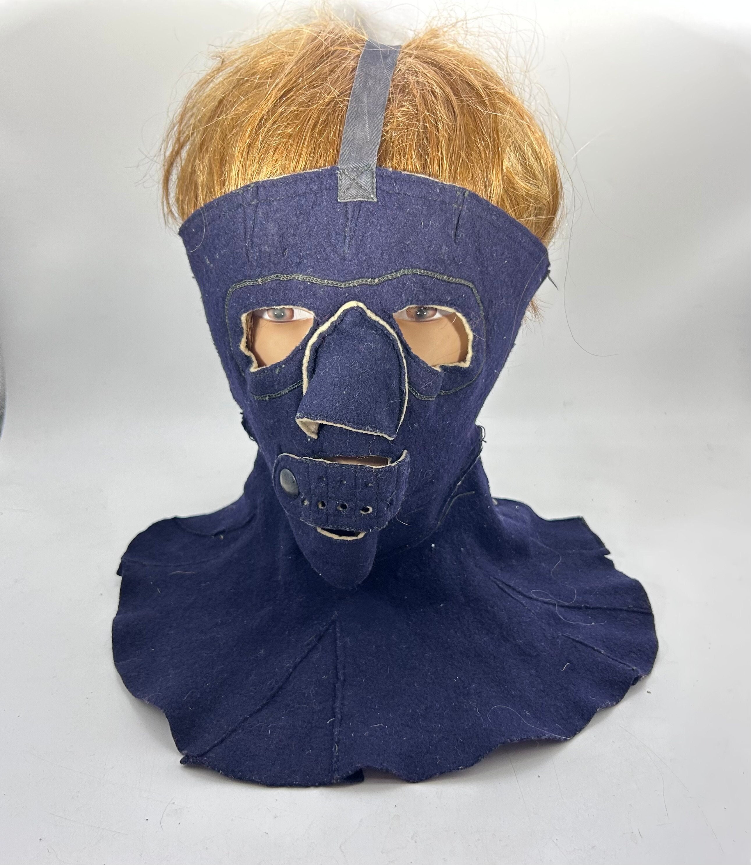 Vintage Wool Ski / Snowmobile / Military / Motorcycle Mask -- Navy