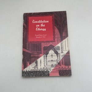 Vintage Booklet: Second Vatican Council Constitution on the Liturgy, 1963, and Discussion Outline, Roman Catholic Vatican II, Church History