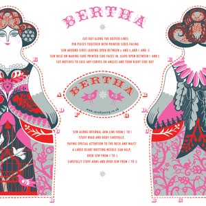 Bertha Tea Towel / Cloth Kit A silkscreen design by Sarah Young imagem 1