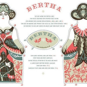 Bertha Tea Towel / Cloth Kit A silkscreen design by Sarah Young imagem 5