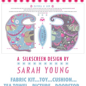 Elvera & Len Tea Towel / Cloth Kit A silkscreen design by Sarah Young image 3