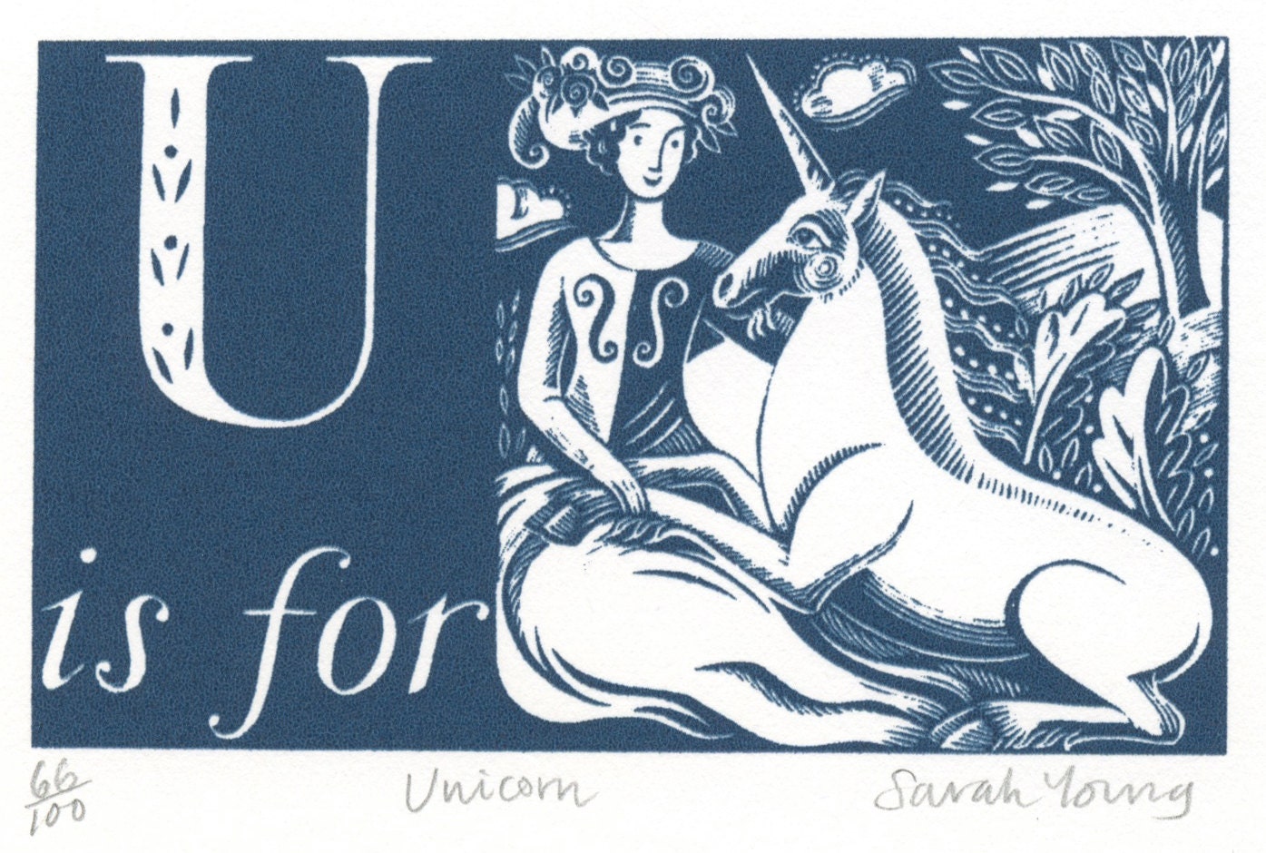 U is for Unicorn Alphabet Silkscreen Print - Etsy UK