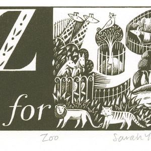 Z is for Zoo Alphabet Silkscreen Print image 1