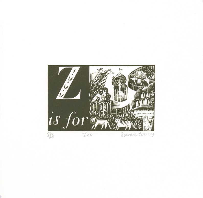 Z is for Zoo Alphabet Silkscreen Print image 3