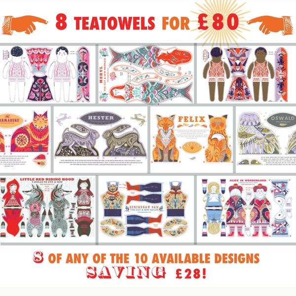 Kit de paño de cocina Sarah Young: diseños para cortar y coser