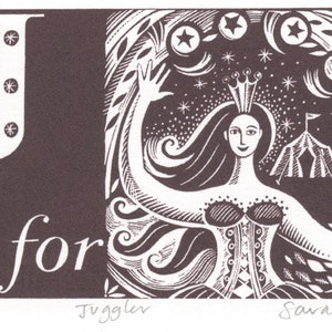 J is for Juggler - Alphabet Silkscreen Print