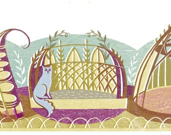 Willow Work - Digital Woodcut Print