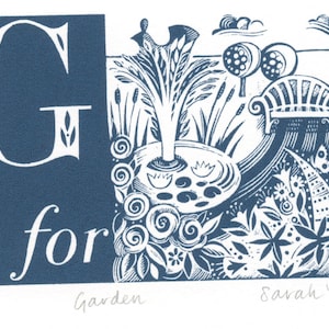 G is for Garden - Alphabet Silkscreen Print - Etsy