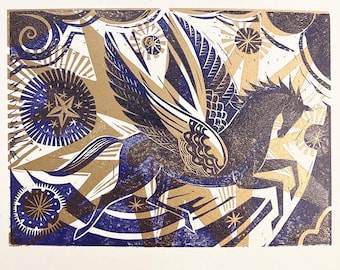 Pegasus - Relief / Letterpress Print