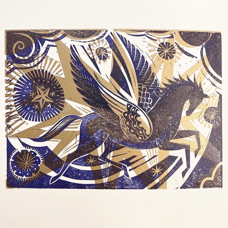 Pegasus Relief / Letterpress Print image 1