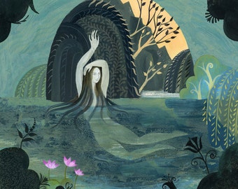 Arethusa Bathing - Print of an illustration by Sarah Young