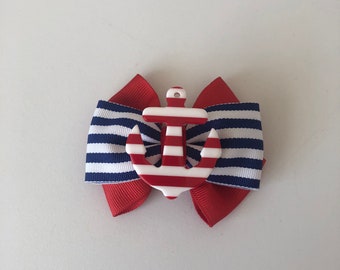 Nautical Bow Brooch Retro Pinup Pin Back