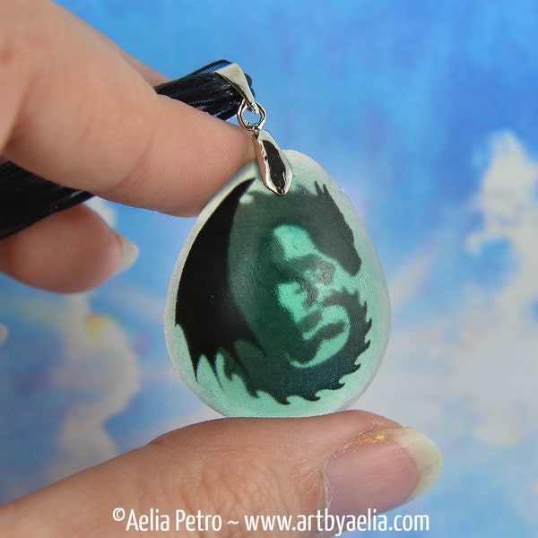 Large Smooth Teal Dragon Egg Necklace - In Stock and Ready to Ship