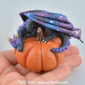 Realistic Pumpkin Dragon Sculpture Resin Designer Toy - Galaxy Dragon - IN STOCK and Ready to Ship