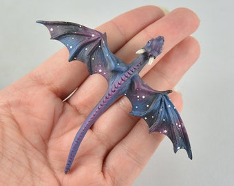 Realistic Dragon Hair Clip - Galaxy Dragon - PRE ORDER Shipping in 6-10 Weeks