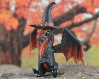 Witch Dragon Sculpture Resin Designer Toy - Burning Ember - PRE-ORDER Shipping in 2-4 Weeks