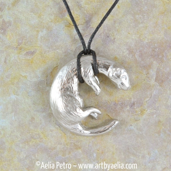 Pewter Ferret Necklace - IN STOCK and Ready to Ship - Great Gift for the Pet Parent and Nature Lover