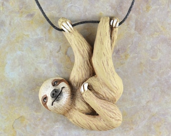 Three-Toed Sloth Necklace - Great Gift for Animal Lovers - PRE ORDER Shipping in 2-4 Weeks