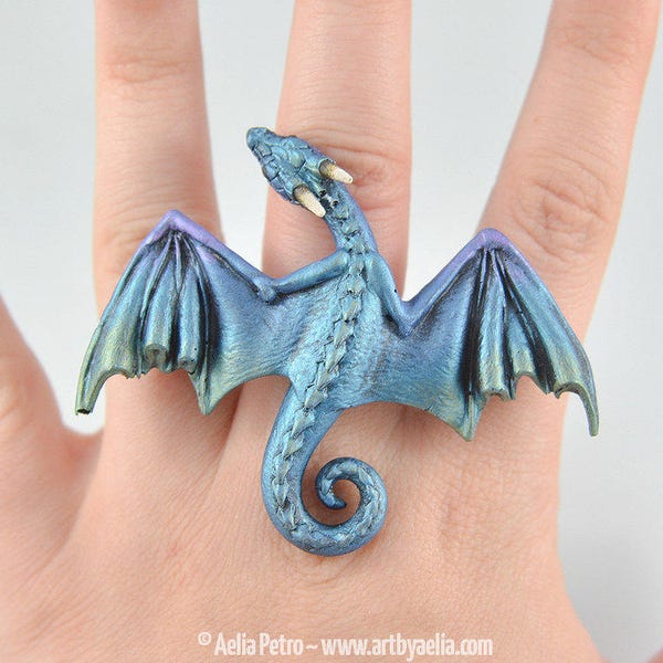 Adjustable Dragon Ring - In Your Choice of Colour - PRE ORDER Shipping in 6-10 Weeks