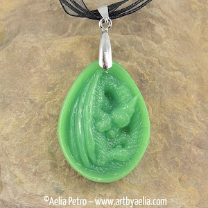 Dragon Necklace - Faux Jade Dragon Egg Relief Necklace - In Stock and Ready to Ship