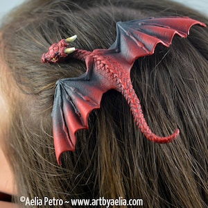 Custom Made Realistic Baby Dragon Hair Clip in Your Choice of Colour - PRE ORDER Shipping in 6-10 Weeks