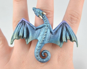 Adjustable Dragon Ring - In Your Choice of Colour - PRE ORDER Shipping in 2-4 Weeks