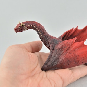Realistic Baby Dragon Replica - Red Wyrm Dragon - IN STOCK and Ready to Ship