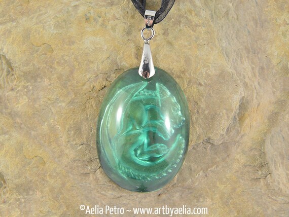 Green Dragon Glass Necklace Dragon 