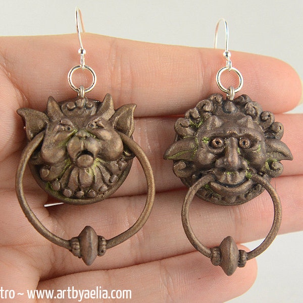Hand-Made Labyrinth Inspired Door Knocker Earrings - PRE-ORDER Shipping in 9-10 Weeks