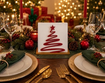 3D Printed Christmas Tree Napkin Holder – Modern Holiday Tabletop Decor, Christmas Centerpiece & Shelf Decoration