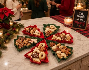 Bandejas apilables con forma de árbol de Navidad – Bandejas para dulces y galletas navideñas impresas en 3D