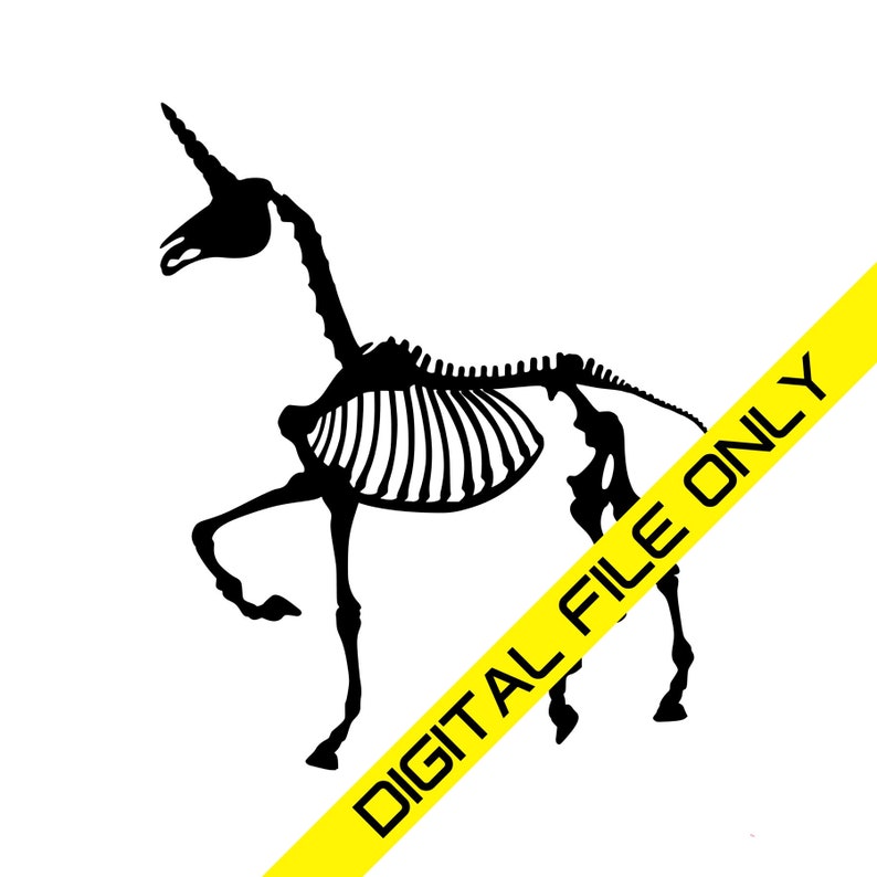 Unicorn Skeleton Gothic SVG Cutting file for use with | Etsy