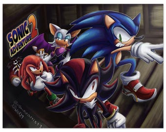 Póster de los personajes de Sonic Adventure 2, impresión artística en papel mate.