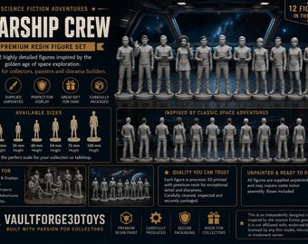 Ensemble de figurines en résine de qualité supérieure Starship Crew