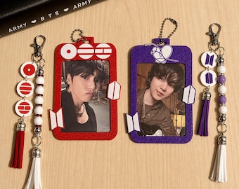 BTS Inspired Photo Card Holder & Bag Charm