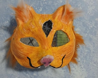 Máscara de gato naranja