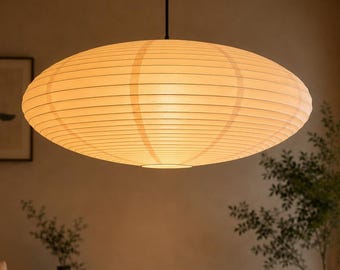 Paralume a lanterna in carta Washi, grande paralume a sospensione UFO, paralume in carta per lampada da soffitto per arredamento scandinavo giapponese, 50-65 cm, solo paralume