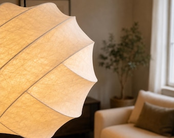Wabi Sabi Silk Pendant Light, Japandi Hardwired Ceiling Lamp, White E27 Hanging Light for Dining Room Kitchen Island Decor, 30-50cm