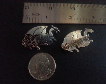 Celtic Single Dragon Pewter Pin