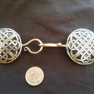Pewter Cloak Clasp With Knotwork Type 4