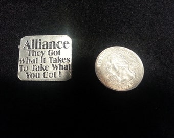 Signs Of The Thymes, A Pewter Button With Funny Sayings.