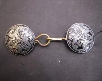 Cloak Clasp Celtic Wolves