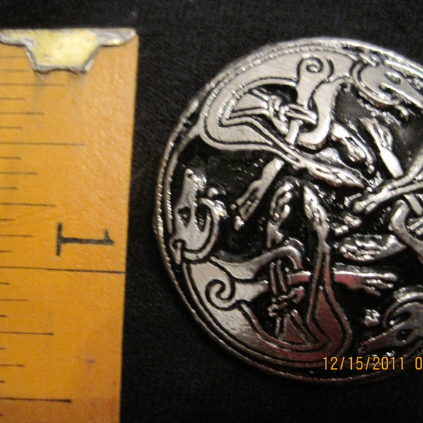 Medium Disk Broach With Celtic Greyhounds