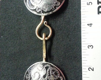 Pewter Cloak Clasp Pirate Skull And Octopus