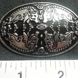 Large Viking Boar Oval Pewter Broach