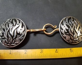 Large Pewter Phoenix Cloak Clasp